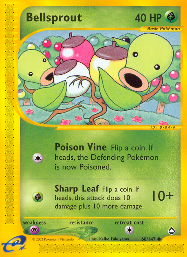 Bellsprout - 68/147 - Aquapolis|Bellsprout - 68/147 - Reverse holo - Aquapolis
