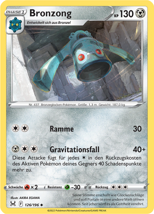 Bronzong 126/196 - Wert, Bild &amp; Seltenheit | Pokemonkarte.de