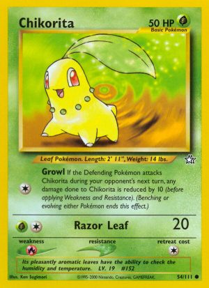 Chikorita - Neo Genesis - Unlimited|Chikorita - Neo Genesis - First Edition