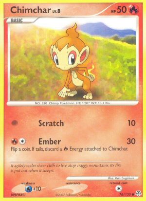 Chimchar - 76/130 - Diamond & Pearl|Chimchar - 76/130 - holo - Diamond & Pearl
