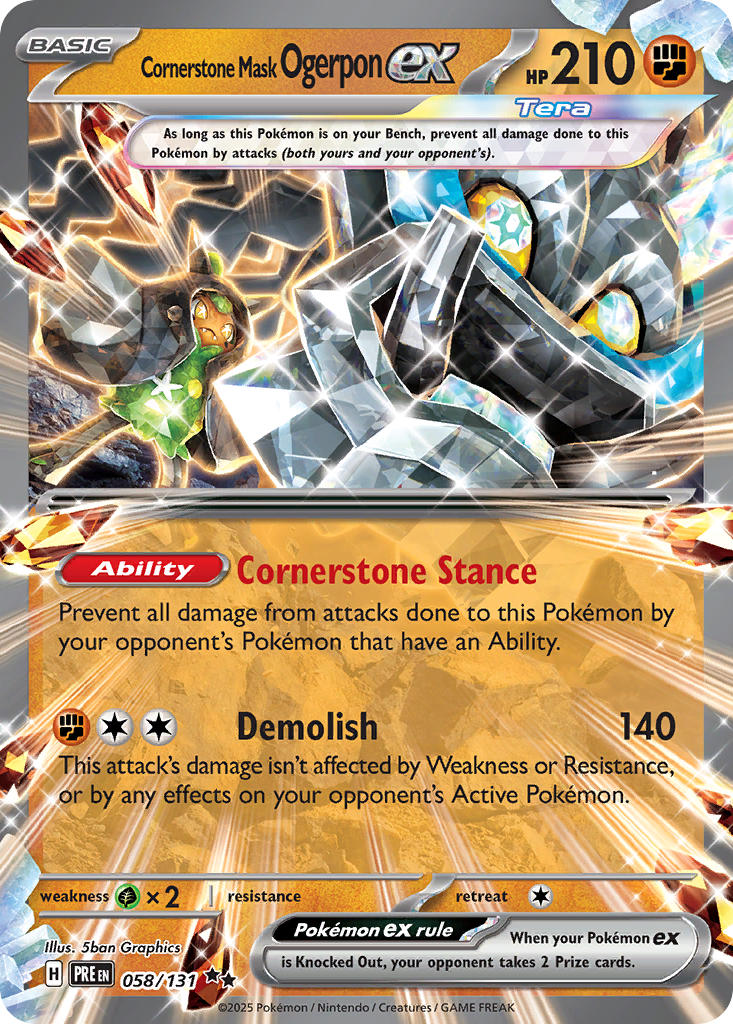 Cornerstone Mask Ogerpon ex-058-Prismatic Evolutions