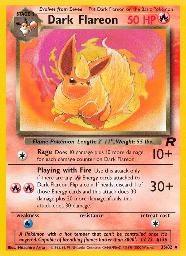 Dark Flareon Team Rocket unlimited|Dark Flareon Team Rocket first edition
