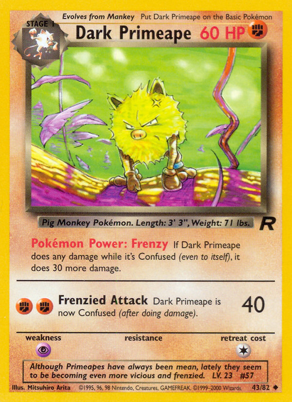 Dark Primeape Team Rocket unlimited|Dark Primeape Team Rocket first edition