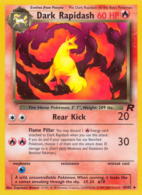 Dark Rapidash Team Rocket unlimited|Dark Rapidash Team Rocket first edition