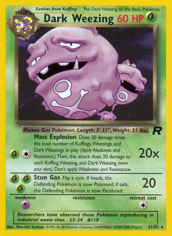 Dark Weezing Team Rocket unlimited|Dark Weezing Team Rocket first edition