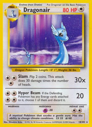 Dragonair Base set Unlimited|Dragonair Base set First Edition|Dragonair Base set Shadowless|Dragonair Base set 4th print