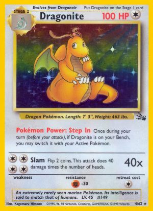Dragonite Fossil set unlimited|Dragonite Fossil set first edition