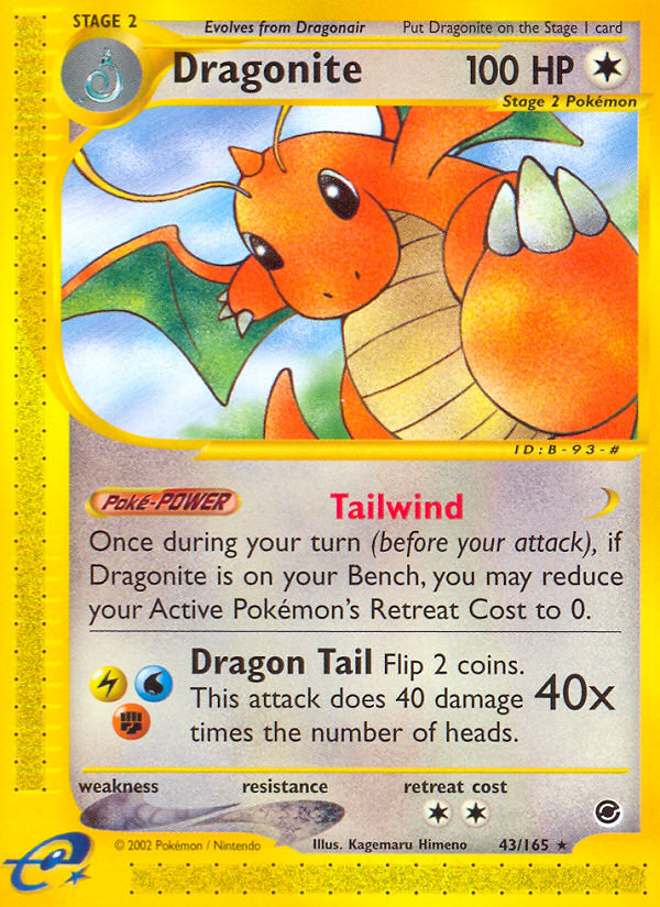 Dragonite - Expedition Base set|Dragonite - Expedition Base set - Reverse Holo