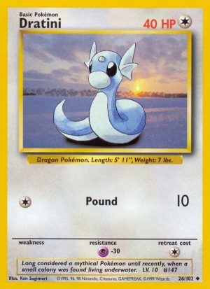 Dratini Base set Unlimited|Dratini Base set First Edition|Dratini Base set Shadowless|Dratini Base set 4th print