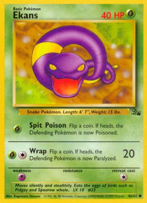 Ekans Fossil set unlimited|Ekans Fossil set first edition