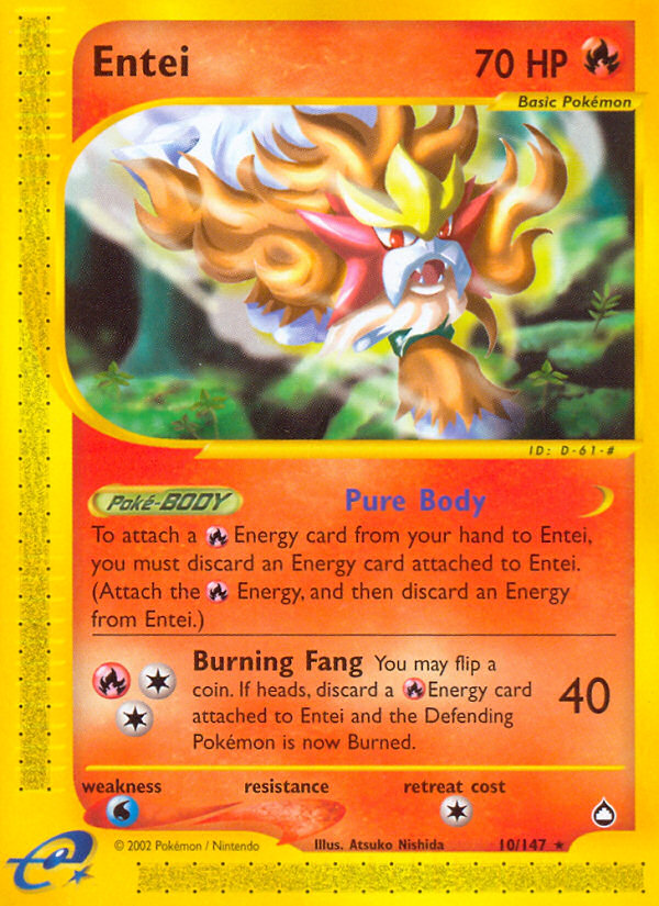 Entei - 10/147 - Aquapolis|Entei - 10/147 - Reverse holo - Aquapolis