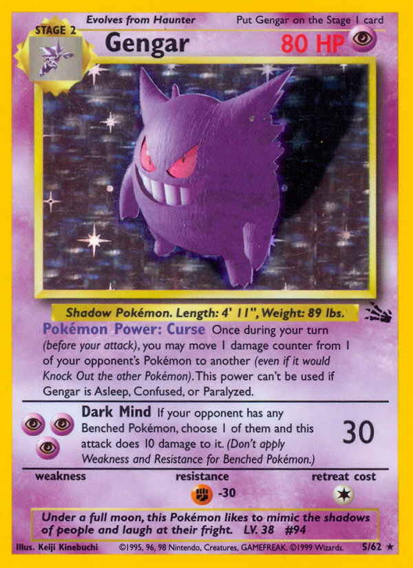 Gengar Fossil set unlimited|Gengar Fossil set first edition
