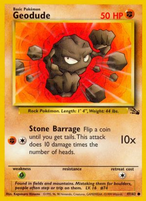 Geodude Fossil set unlimited|Geodude Fossil set first edition