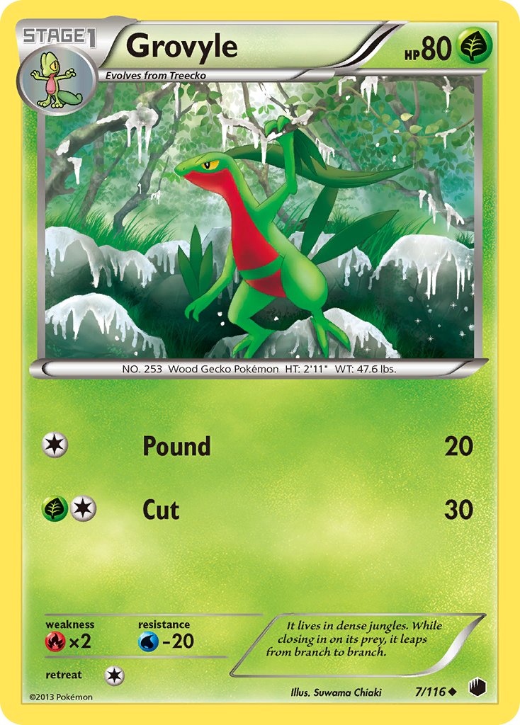 Grovyle - 7 - Plasma Freeze|Grovyle - 7 - reverse holo - Plasma Freeze