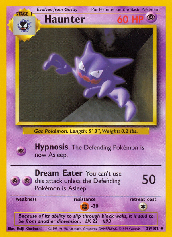 Haunter Base set Unlimited|Haunter Base set First Edition|Haunter Base set Shadowless|Haunter Base set 4th print
