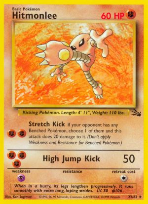 Hitmonlee Fossil set unlimited|Hitmonlee Fossil set first edition