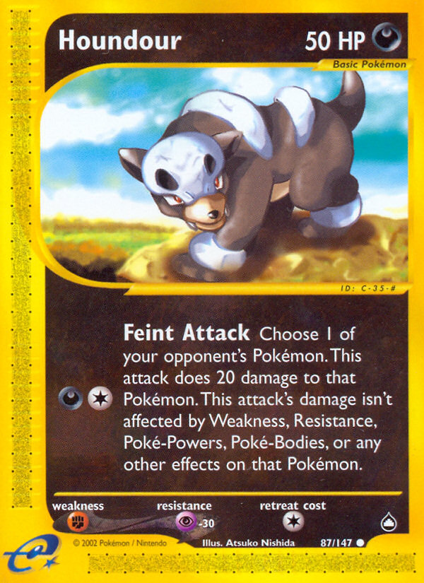 Houndour - 87/147 - Aquapolis|Houndour - 87/147 - Reverse holo - Aquapolis