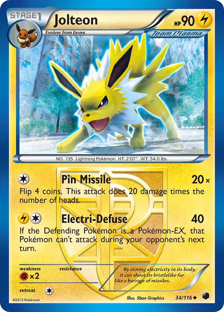 Jolteon - 34 - Plasma Freeze|Jolteon - 34 - reverse holo - Plasma Freeze