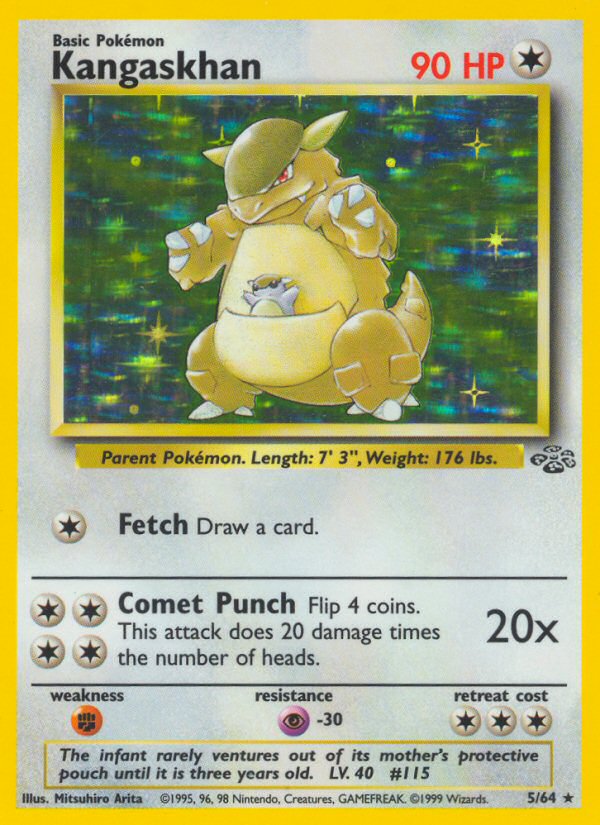 Kangaskhan unlimited jungle set|Kangaskhan first edition jungle set|Kangaskhan error card jungle set