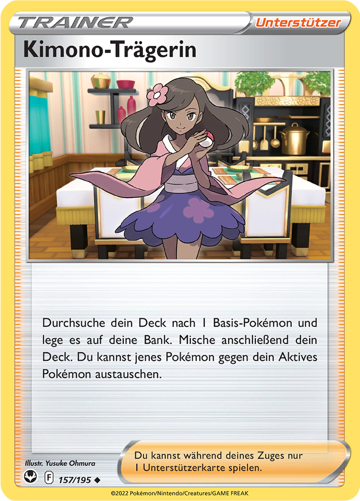 Kimono-Trägerin - 157 - Silberne Sturmwinde