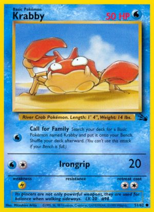 Krabby Fossil set unlimited|Krabby Fossil set first edition