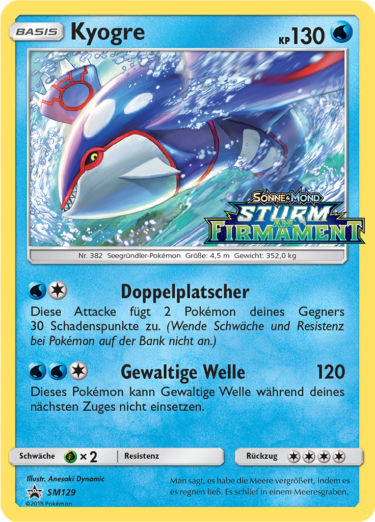 Kyogre - SM129 - Sun & Moon Promos