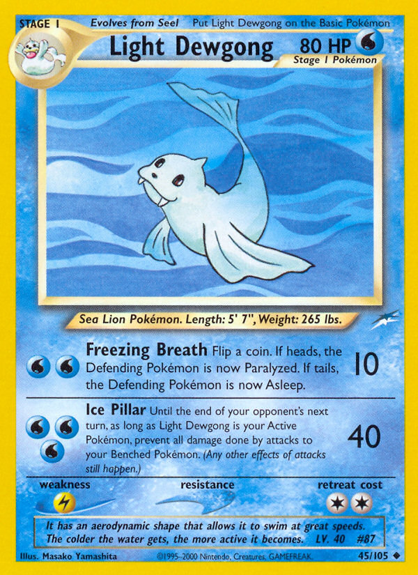 Light Dewgong - Neo Destiny - Unlimited|Light Dewgong - Neo Destiny - First Edition