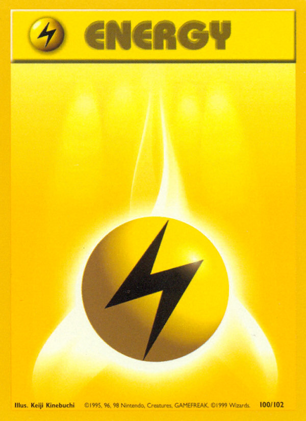 Lightning Energy Base set Unlimited|Lightning Energy Base set First Edition|Lightning Energy Base set Shadowless|Lightning Energy Base set 4th print