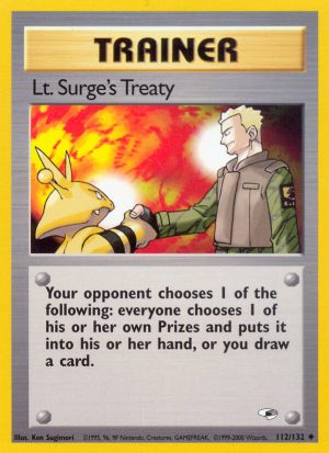 Lt. Surge’s Treaty - Gym Heroes - Unlimited|Lt. Surge’s Treaty - Gym Heroes - First Edition