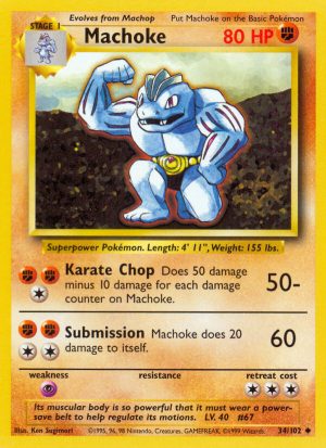 Machoke Base set Unlimited|Machoke Base set First Edition|Machoke Base set Shadowless|Machoke Base set 4th print