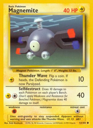 Magnemite Base set Unlimited|Magnemite Base set First Edition|Magnemite Base set Shadowless|Magnemite Base set 4th print