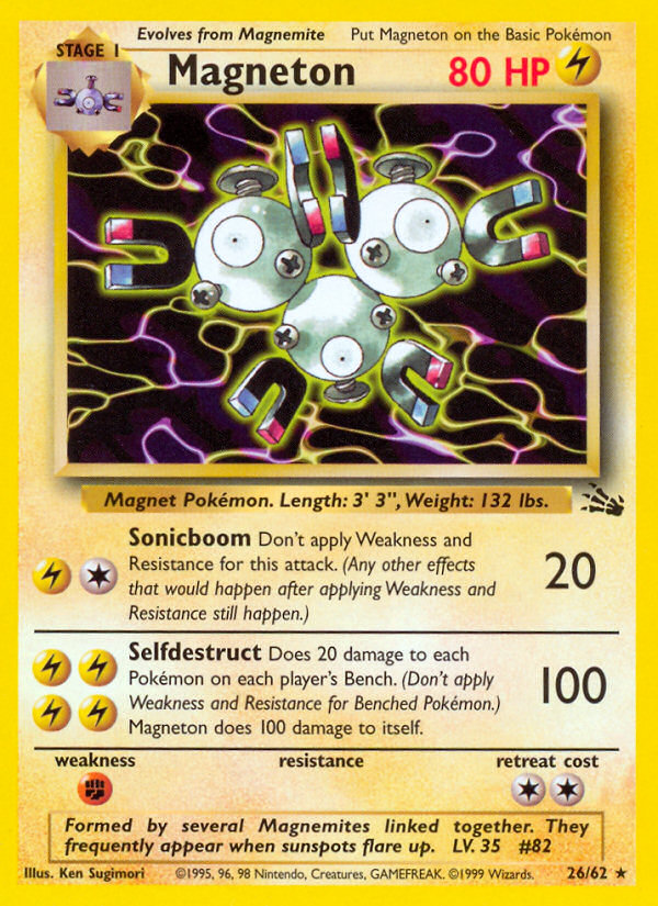 Magneton Fossil set unlimited|Magneton Fossil set first edition
