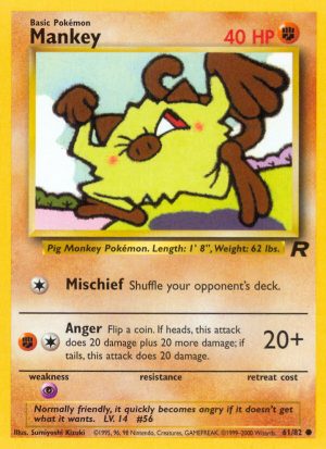 Mankey Team Rocket unlimited|Mankey Team Rocket first edition