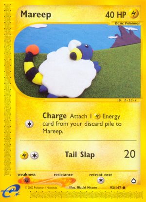 Mareep - 93/147 - Aquapolis|Mareep - 93/147 - Reverse holo - Aquapolis