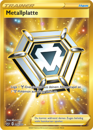 Metallplatte - 214 - Schwert & Schild