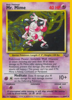 Mr. Mime unlimited jungle set|Mr. Mime first edition jungle set|Mr. Mime error card jungle set