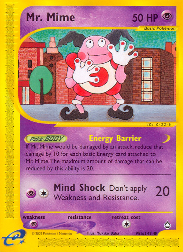 Mr. Mime - 95/147 - Aquapolis|Mr. Mime - 95/147 - Reverse holo - Aquapolis