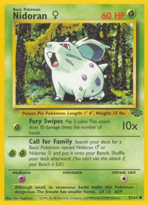 Nidoran unlimited jungle set|Nidoran first edition jungle set