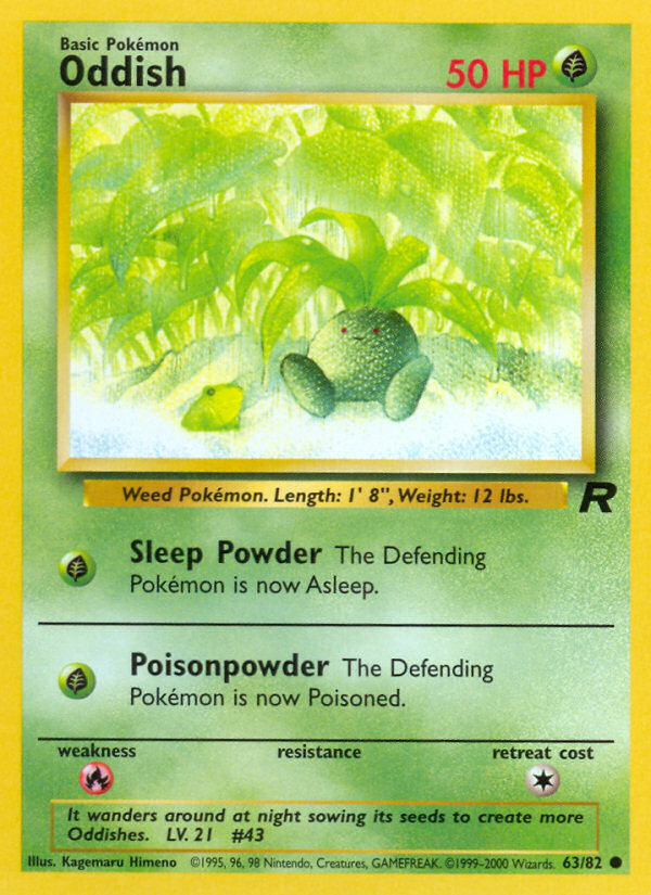 Oddish Team Rocket unlimited|Oddish Team Rocket first edition