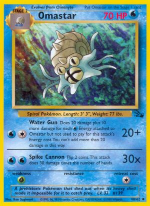 Omastar Fossil set unlimited|Omastar Fossil set first edition
