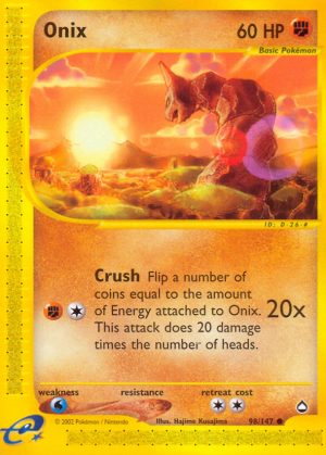 Pokemon Card EX Fire red FRLG Rev holo Onix 42/112 PSA