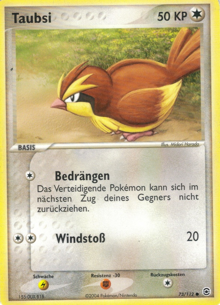 Pidgey - 73 - Feuerrot & Blattgrun