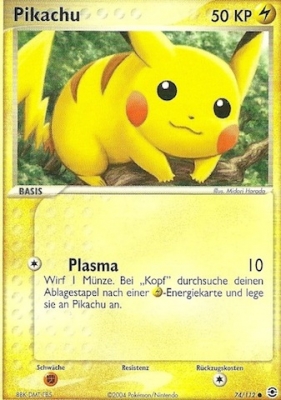 Pikachu - 74 - Feuerrot & Blattgrun