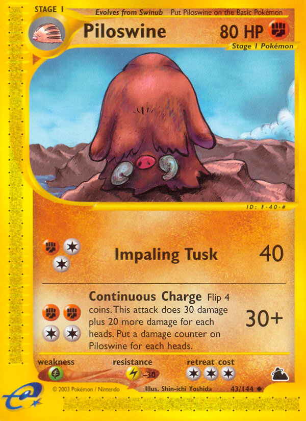 Piloswine - 43/144 - Skyridge|Piloswine - 43/144 - Reverse holo - Skyridge