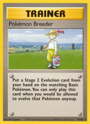 Pokémon Breeder Base set Unlimited|Pokémon Breeder Base set First Edition|Pokémon Breeder Base set Shadowless|Pokémon Breeder Base set 4th print