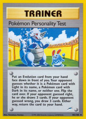 Pokémon Personality Test - Neo Destiny - Unlimited|Pokémon Personality Test - Neo Destiny - First Edition