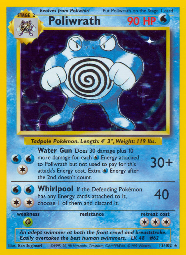 Poliwrath Base set Unlimited|Poliwrath Base set First Edition|Poliwrath Base set Shadowless|Poliwrath Base set 4th print