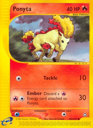 Ponyta - 102/147 - Aquapolis|Ponyta - 102/147 - Reverse holo - Aquapolis