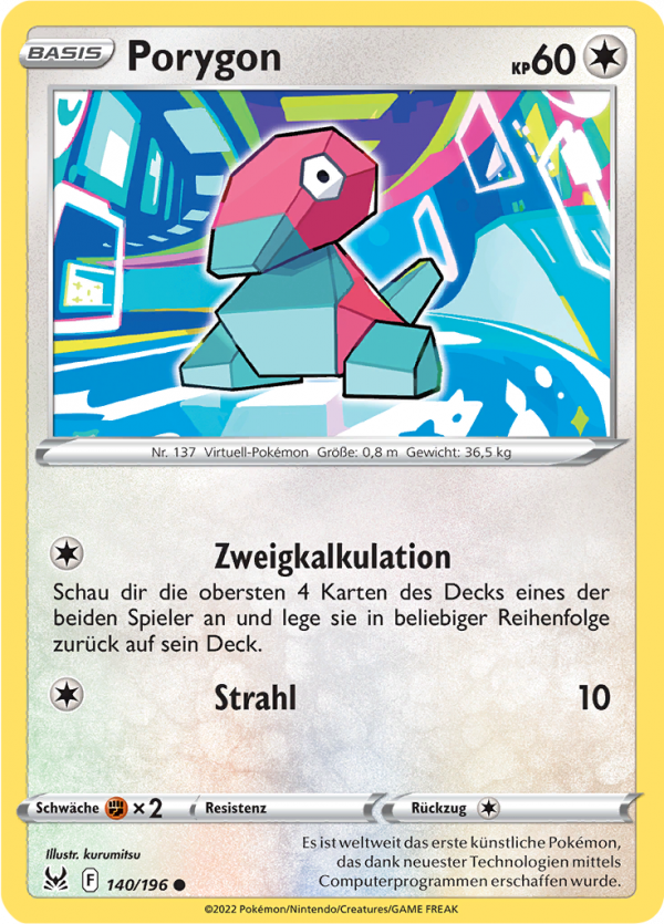Porygon 140/196 Wert, Bild, Künstler & Seltenheit Pokemonkarte.de
