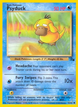 Psyduck Fossil set unlimited|Psyduck Fossil set first edition